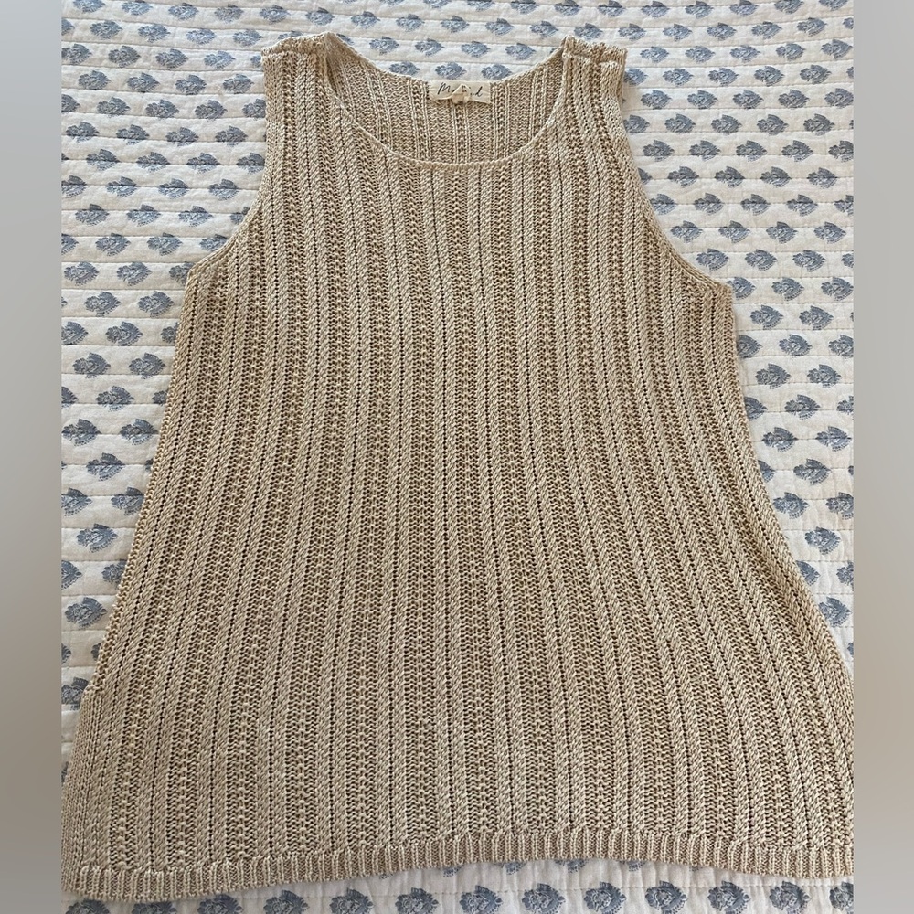 Marked - Beige Knit Sleeveless Top